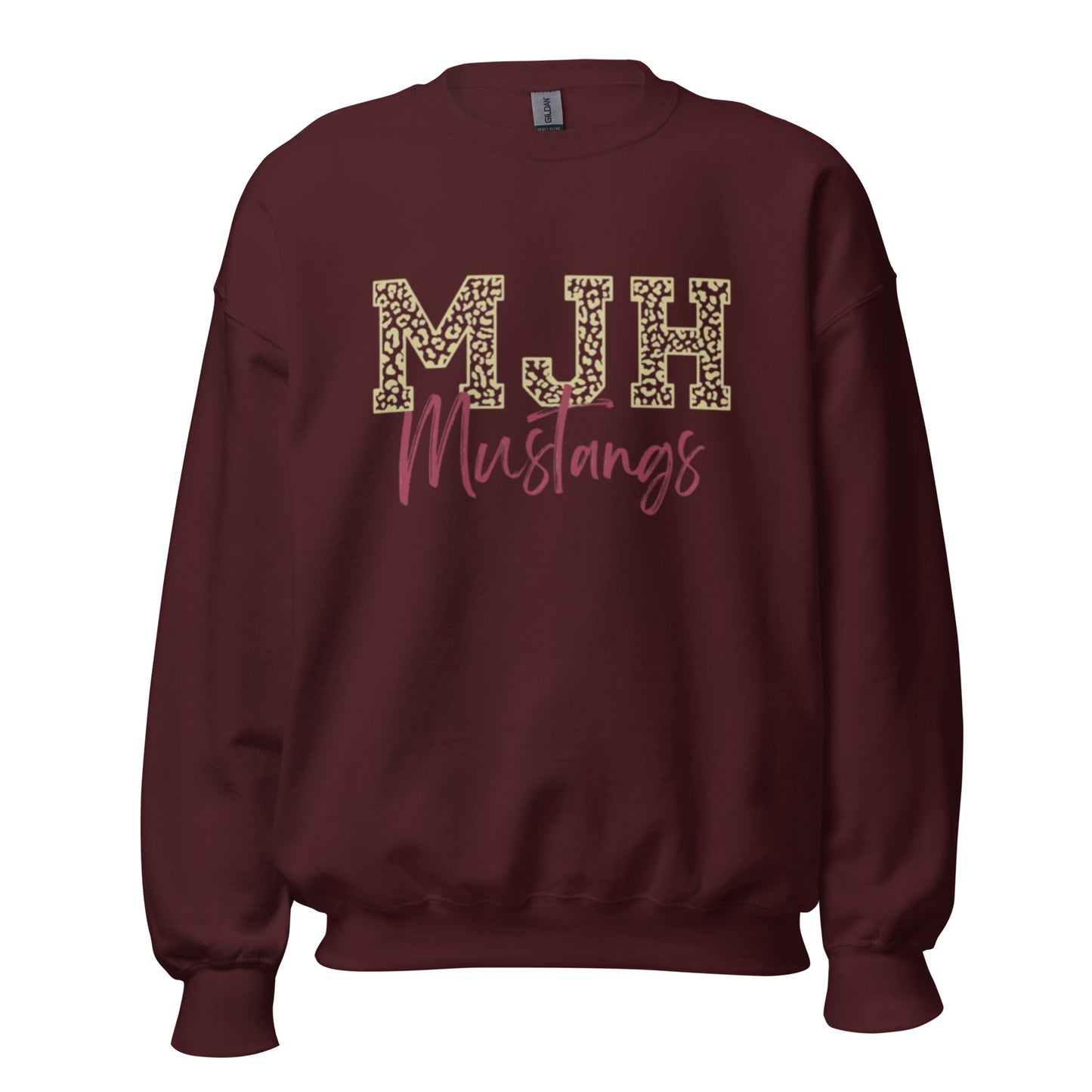 MJH Leopard Mustangs Crew Sweatshirt