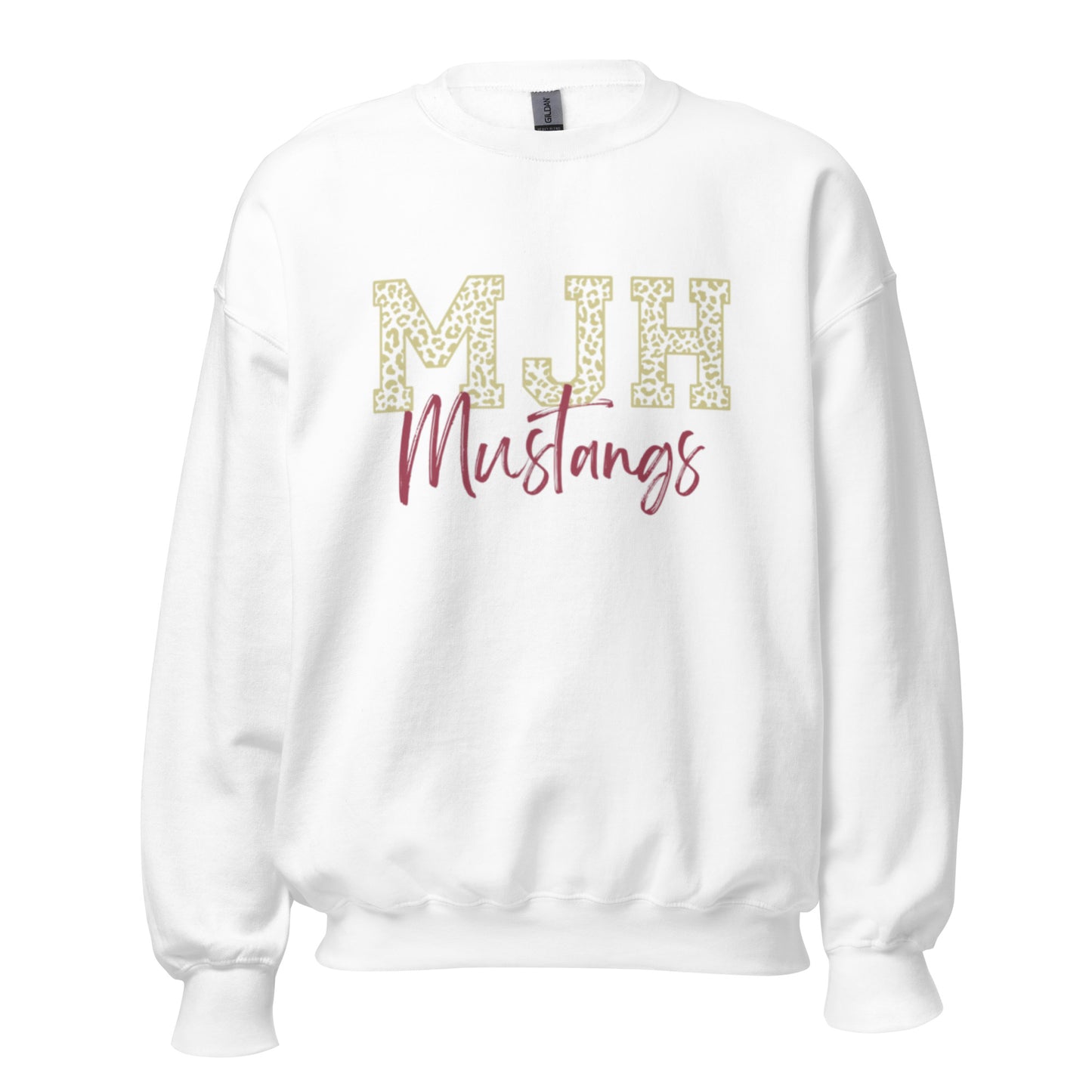 MJH Leopard Mustangs Crew Sweatshirt